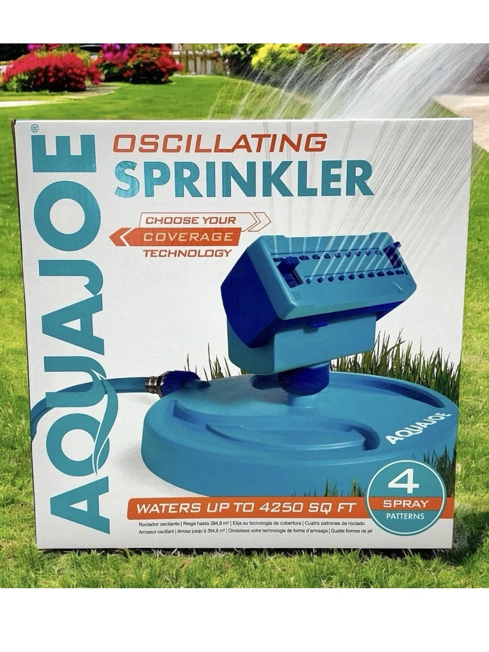 AquaJoe Oscillating Water Yard Sprinkler -  Teal